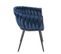 Fauteuil En Velours Tressé Bleu Foncé Pieds Métal Noir - Bowi