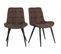 Lot De 2 Chaises En Tissu Marron Avec Pieds Métal Noir - Jaelle