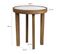 Table D'appoint Ronde D. 40 Cm En Bois De Manguier Et Marbre - Avril