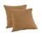 Lot 2 Taies D'oreillers 60x60 Cm Double Gaze De Coton Camel - Pepa 1