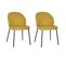 Lot De 2 Chaises En Tissu Jaune Pieds Minimalistes Métal Noir - Blair