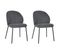 Lot De 2 Chaises Tissu Gris Anthracite Pieds Fins Métal Noir - Blair