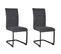 Lot De 2 Chaises Tissu Gris Anthracite Et Pied Luge Métal Noir - Verdi