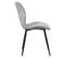 Lot De 2 Chaises En Velours Gris Clair Avec Pieds Métal Noir - Emilio