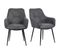 Lot De 2 Chaises Avec Accoudoirs Tissu Gris Et Pieds Métal - Theo