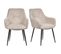 Lot De 2 Chaises Avec Accoudoirs Tissu Beige Et Pieds Métal - Theo