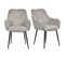 Lot De 2 Chaises Avec Accoudoirs Tissu Gris Clair Pieds Métal - Theo