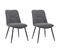 Lot De 2 Chaises En Tissu Gris Anthracite 4 Pieds Métal Noir - Melanie