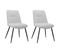 Lot De 2 Chaises En Tissu Gris Clair 4 Pieds En Métal Noir - Melanie