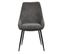 Lot De 2 Chaises Tissu Gris Anthracite Pieds Fins Métal Noir - Jazzy 2