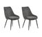 Lot De 2 Chaises Tissu Gris Anthracite Pieds Fins Métal Noir - Jazzy 2