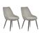 Lot De 2 Chaises En Tissu Gris Et Pieds Fins En Métal Noir - Jazzy 2