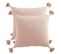 Lot De 2 Coussins 40x40 Double Gaze De Coton Rose Avec Pompons - Pepa