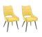 Lot De 2 Chaises En Lin Jaune Avec Passepoil Et Pieds Métal - Anais 2