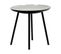 Table D'appoint Ronde Plateau Émaillé Gris Et Métal Noir - Lak 0504