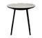 Table D'appoint Ronde Plateau Émaillé Gris Et Métal Noir - Lak 0504