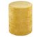 Pouf / Repose Pieds Rond En Tissu Doux Jaune D. 33 Cm - Ellie