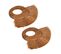 Lot De 2 Brosses Rondes En Bois De Teck Et Fibre De Palmier - Lofi 01