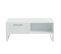 Table Basse 110 Cm Décor Gris Clair Mat Poignées Métal Noir - Astoria