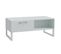 Table Basse 110 Cm Décor Gris Clair Mat Poignées Métal Noir - Astoria