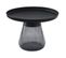 Table D'appoint H. 42 Cm Verre Trempé Noir Fumé Et Métal Noir - Shuri