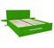 Lit Happy + Tiroirs + Chevets Amovibles - 2 Places, Couleur: Vert, Dimensions: 160x200