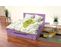 Lit Happy + Tiroirs + Chevets Amovibles - 2 Places, Couleur: Lilas, Dimensions: 160x200