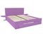 Lit Happy + Tiroirs + Chevets Amovibles - 2 Places, Couleur: Lilas, Dimensions: 160x200