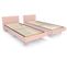 Lit Twin Bois Massif, Couleur: Rose Pastel, Dimensions: 80x200