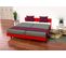 Lit Twin Bois Massif, Couleur: Rouge, Dimensions: 80x200