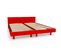 Lit Twin Bois Massif, Couleur: Rouge, Dimensions: 90x200