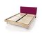 Lit Viking Style Scandinave Bois 2 Places, Couleur: Vernis Naturel/prune, Dimensions: 140x190