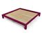 Lit King Size 200 X 200 Cm Bois, Couleur: Prune, Dimensions: 200x200