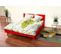 Lit Viking Style Scandinave Bois 2 Places, Couleur: Rouge, Dimensions: 140x190