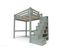 Lit Mezzanine Alpage Bois + Escalier Cube Hauteur Réglable, Couleur: Gris, Dimensions: 120x200