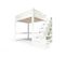 Lit Mezzanine Alpage Bois + Escalier Cube Hauteur Réglable, Couleur: Blanc, Dimensions: 160x200