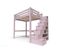 Lit Mezzanine Alpage Bois + Escalier Cube Hauteur Réglable, Violet Pastel / 160x200