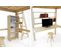 Lit Mezzanine Alpage Bois + Escalier Cube Hauteur Réglable, Couleur: Wenge/vernis Naturel / 160x200