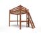 Lit Mezzanine Alpage Bois + Échelle Hauteur Réglable, Couleur: Chocolat, Dimensions: 120x200