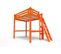 Lit Mezzanine Alpage Bois + Échelle Hauteur Réglable, Couleur: Orange, Dimensions: 160x200