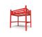 Lit Mezzanine Alpage Bois + Échelle Hauteur Réglable, Couleur: Rouge, Dimensions: 160x200