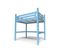 Lit Mezzanine Alpage Bois + Échelle Hauteur Réglable, Couleur: Bleu Pastel, Dimensions: 160x200