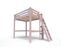 Lit Mezzanine Alpage Bois + Échelle Hauteur Réglable, Couleur: Violet Pastel, Dimensions: 160x200