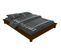 Lit Futon Solido Bois Massif - 2 Places, Couleur: Wengé, Dimensions: 140x200