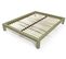 Lit King 2 Places Bois, Couleur: Taupe, Dimensions: 140x190