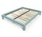 Lit King 2 Places Bois, Couleur: Bleu Pastel, Dimensions: 160x200