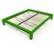 Lit King 2 Places Bois, Couleur: Vert, Dimensions: 160x200