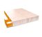 Lit Cube Deux Places Avec Tiroirs, Couleur: Vernis Naturel/orange, Dimensions: 140x200