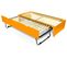 Lit Gigogne Malo Avec Tiroir Lit Bois, Couleur: Orange, Dimensions: 80x190