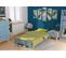 Lit Empilable 1 Place En Bois Massif, Couleur: Bleu Pastel, Dimensions: 80x190